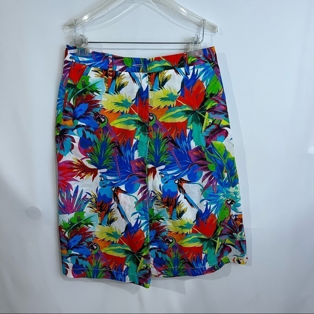 LOVE MOSCHINO Tropical Parrot Printed Crop Capris vacation size 6
